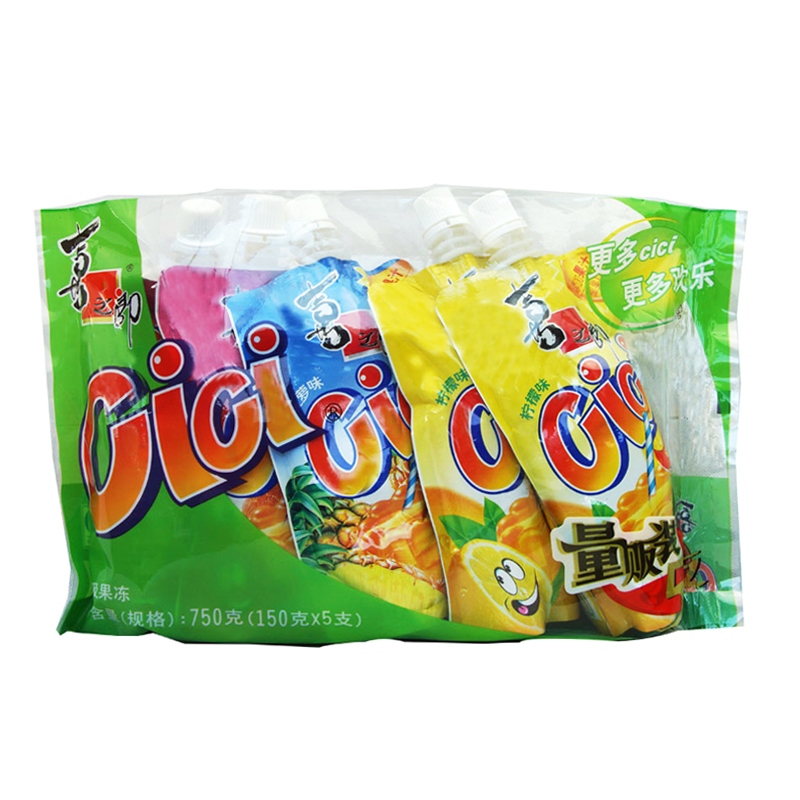 喜之郎 cici果汁果冻爽 特惠装150g*5袋 混合口味 可以吸的维c果冻